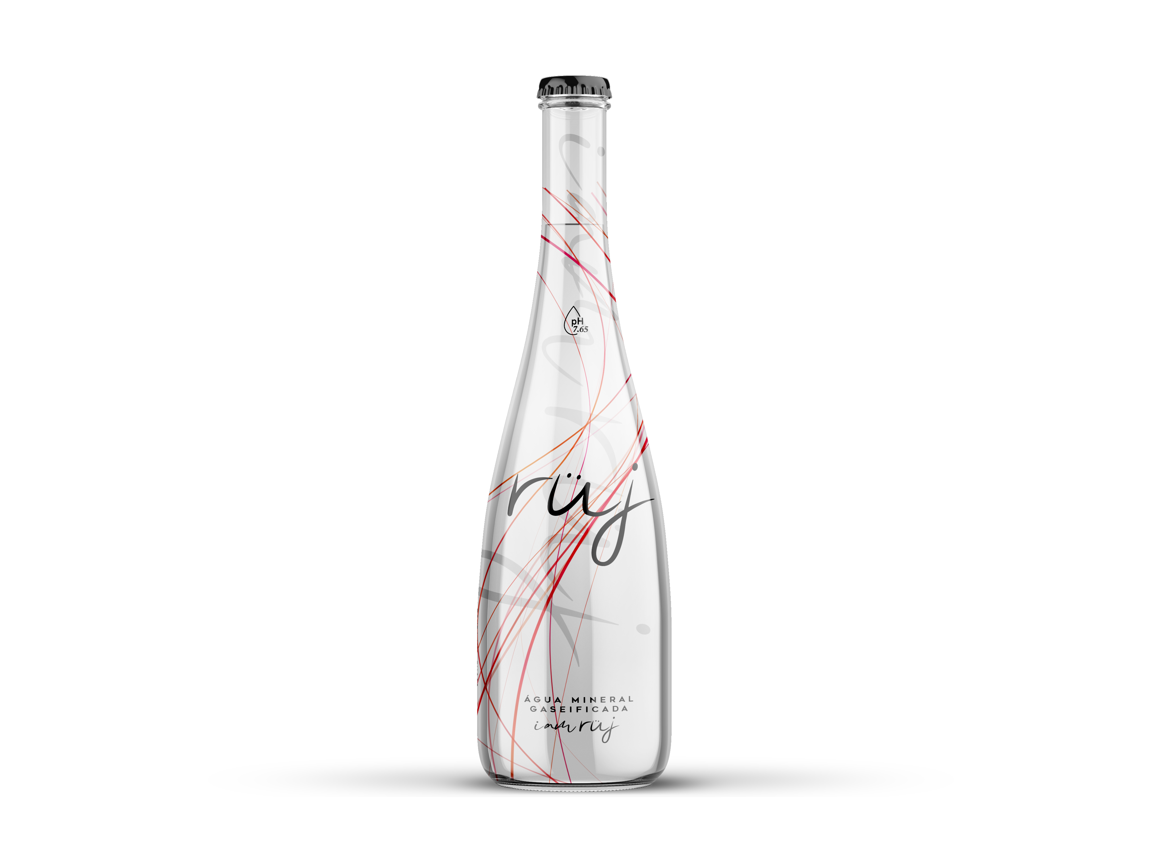 RÜJ sparkling natural mineral water — glass bottle